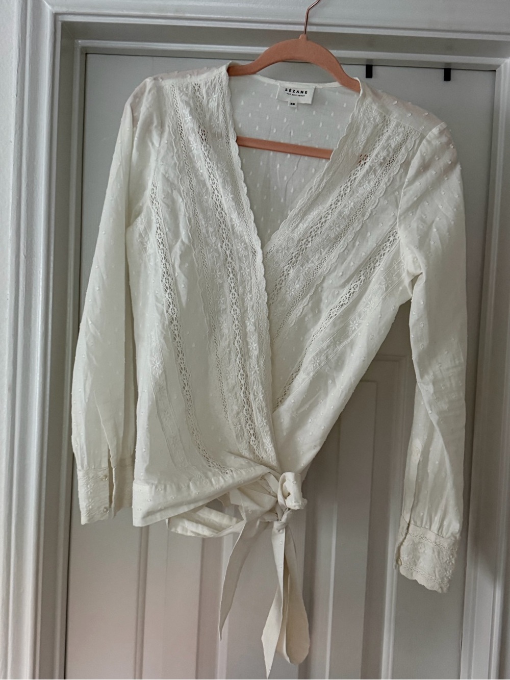 Sezane Wrap Blouse - size 38